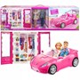 Barbie, Mega pack-Barbie og Ken med cabriolet, garderobe og klær