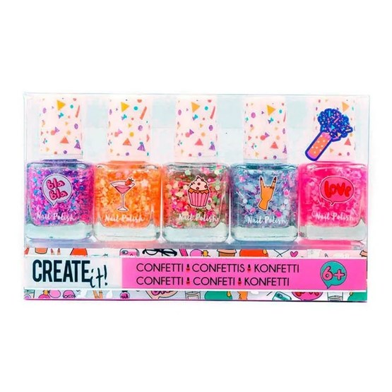 Create It, Neglelakk 5 Stk Confetti 5Cm
