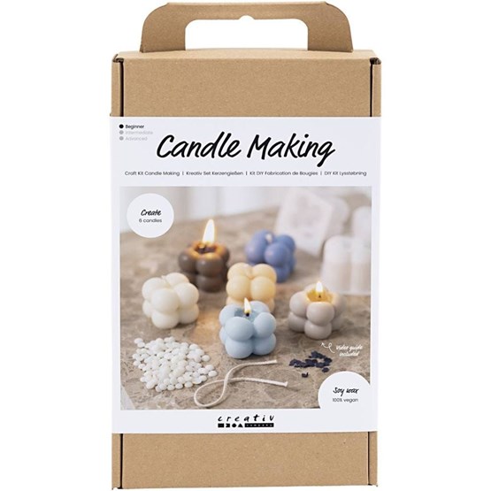 Diy Kit Lysstøping, Beige, Creme, Lys Blå, Soyalys, 1 Pk.