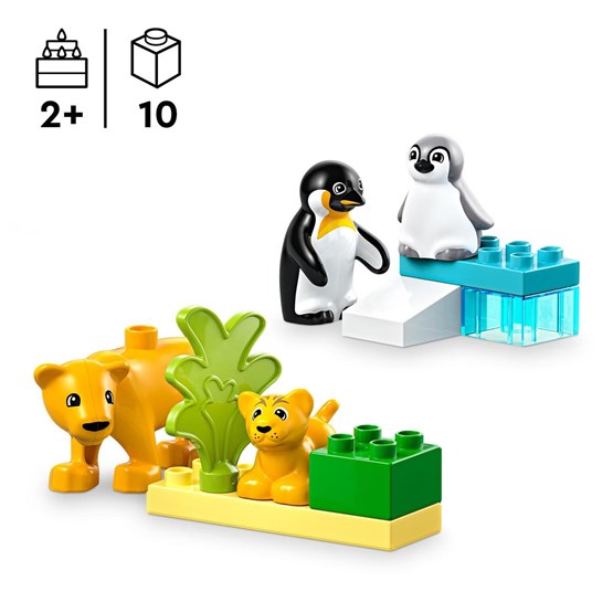 LEGO DUPLO Town 10442, Villdyrfamilier: Pingviner og løver