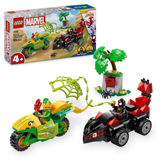 LEGO Spidey 11198, Dinosaurkjøretøyjakt med Spin og Electro