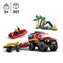 LEGO City 60412, Firehjulsdrevet brannbil med redningsbåt