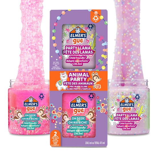 Elmer's 236 ml Gue Party Animals Pre-Made Slime 2-pack