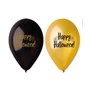 Balloon Happy Halloween black and gold 30 cm 5 pcs/pack