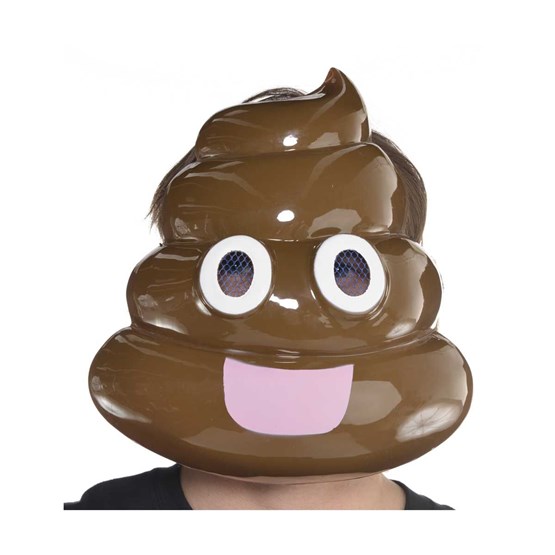 Mask, smiley face poop